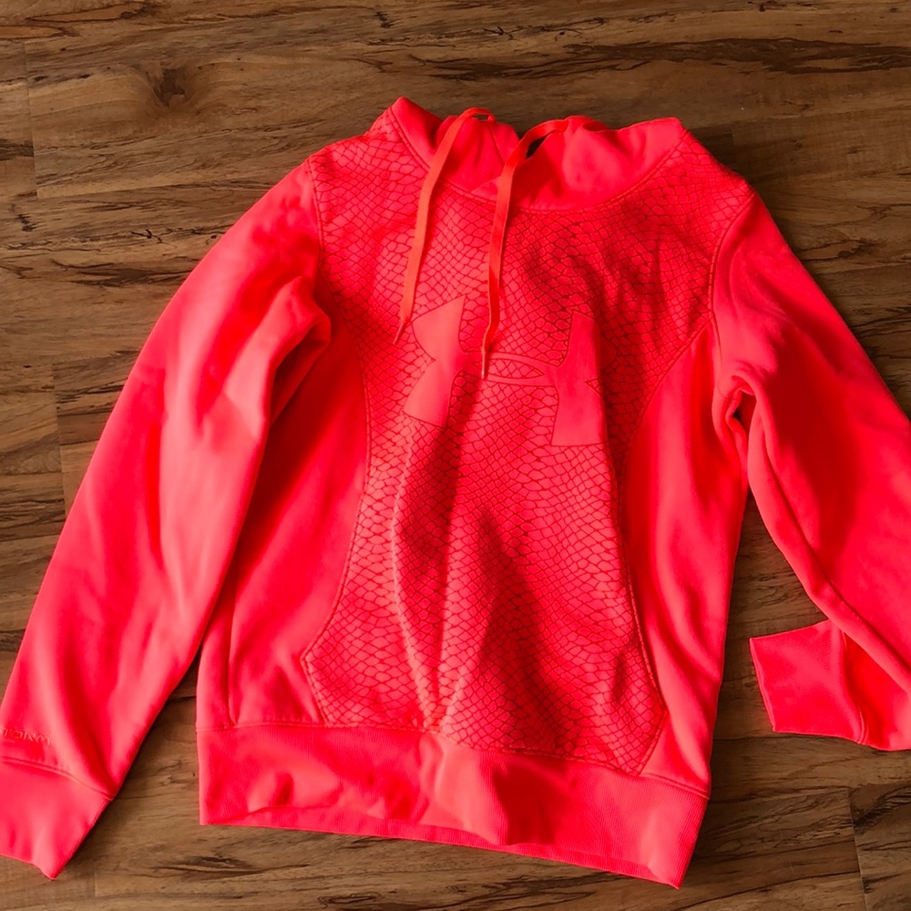 Under Armour highlighter pink Coldgear hoodie - size small